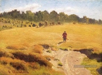 le garçon dans le paysage classique de terrain Ivan Ivanovitch plan scènes Peinture à l'huile